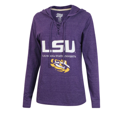 Louisiana State University Lace Up Sweater Hoodie