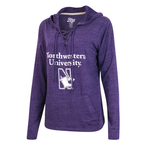 Northwestern University Lace Up Sweater Hoodie