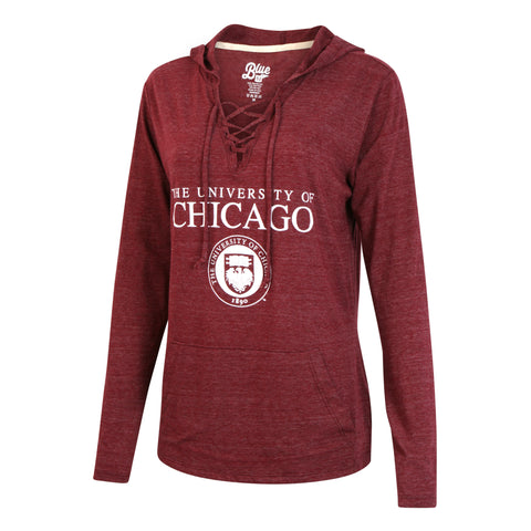 University of Chicago Lace Up Sweater Hoodie