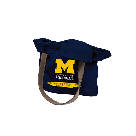 University of Michigan Leather Handle Canvas Tote